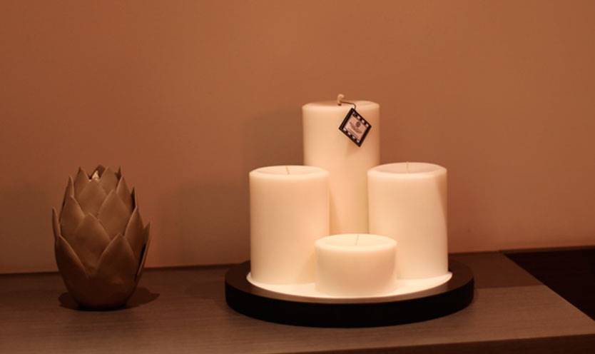 Base de Madera con Velas