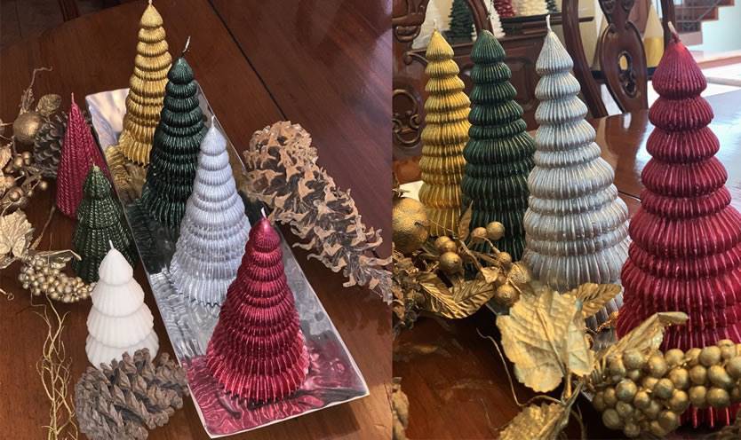 Velas Pino Ondas Metálico