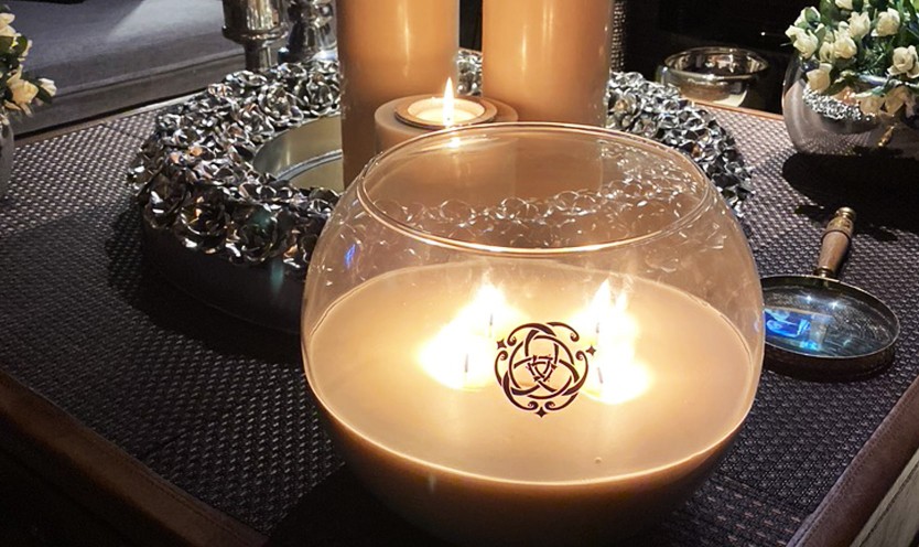 Contenedores de Cristal Grand Bol con Cera de Soya con 4 Pabilos