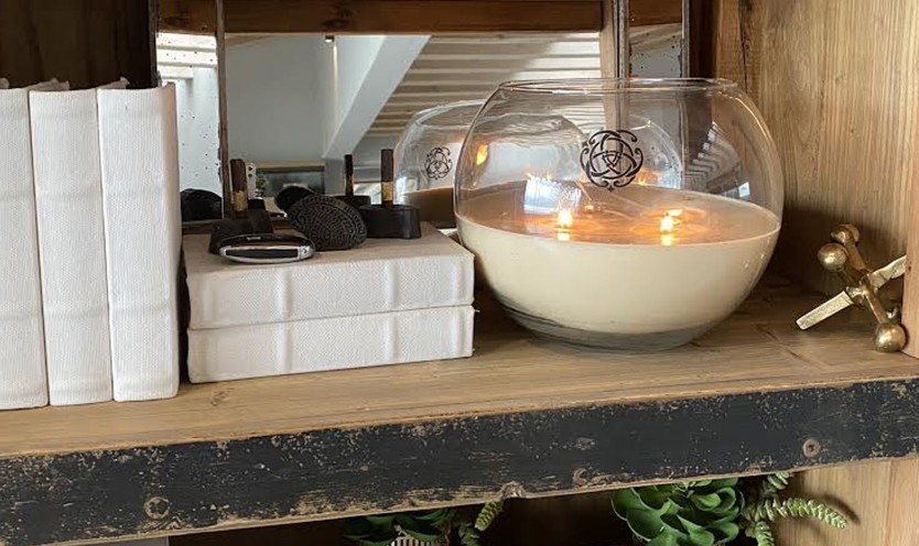 Contenedores de Cristal Grand Bol con Cera de Soya con 4 Pabilos