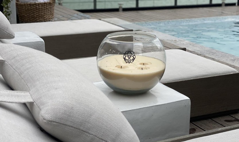 Contenedores de Cristal Grand Bol con Cera de Soya con 4 Pabilos