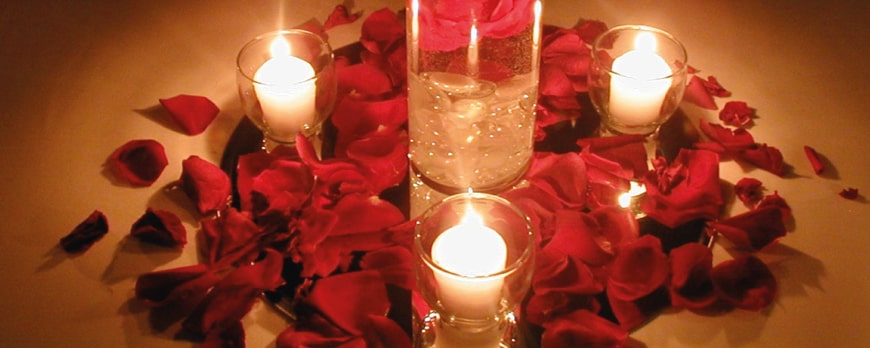 Como crear un ambiente romántico usando velas